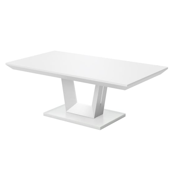 Read more about Vioti glass and wooden coffee table in matt white