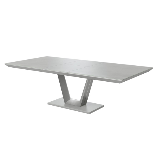 Product photograph of Vioti Glass And Wooden Extending Dining Table In Matt Grey from Furniture in Fashion