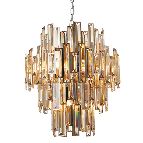 Viviana 12 Lights Crystal Pendant Light In Polished Chrome