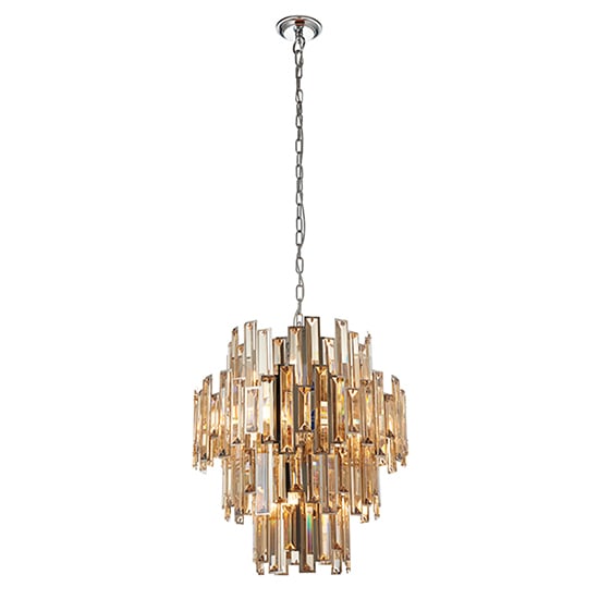 Product photograph of Viviana 12 Lights Crystal Pendant Light In Polished Chrome from Furniture in Fashion