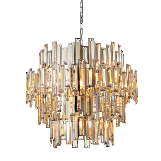 Viviana 15 Lights Crystal Pendant Light In Polished Chrome