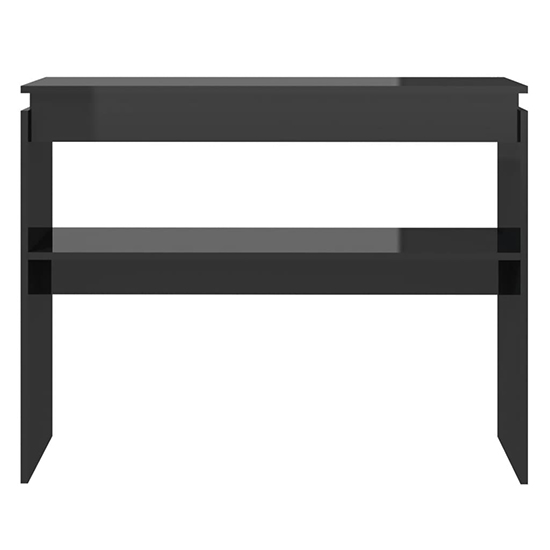 Vivica High Gloss Console Table With Undershelf In Black_3