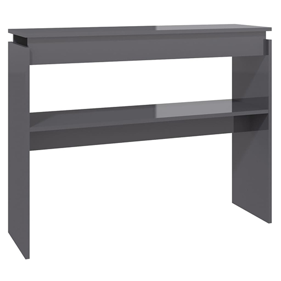 Vivica High Gloss Console Table With Undershelf In Grey_2
