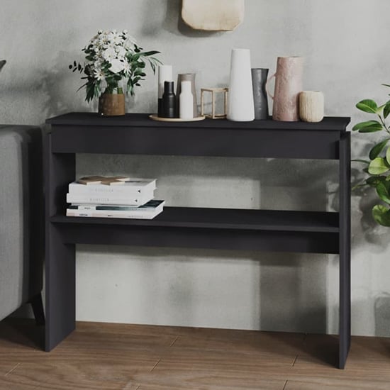 Vivica Wooden Console Table With Undershelf In Grey Furniture in Fashion