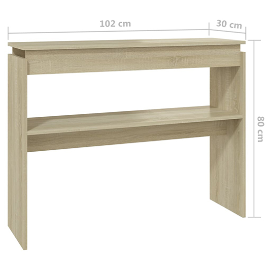 Vivica Wooden Console Table With Undershelf In Sonoma Oak