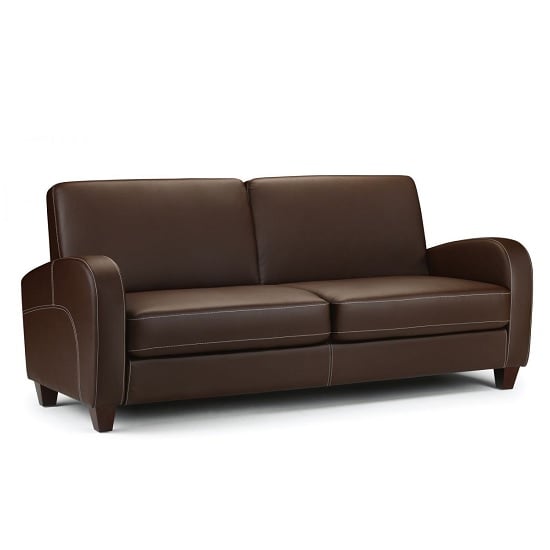 Vivo 3 Seater Sofa in Chestnut Faux Leather
