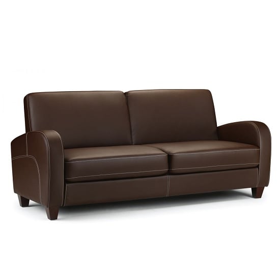 Photo of Vivo 3 seater sofa in chestnut faux leather