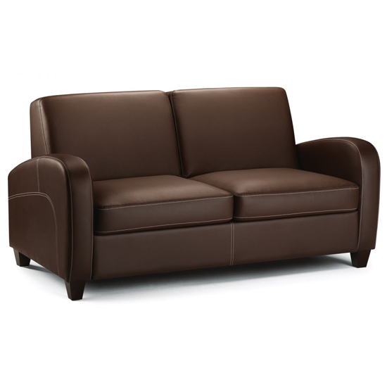 Varali Faux Leather Fold Out Sofa Bed In Chestnut Furniture in Fashion