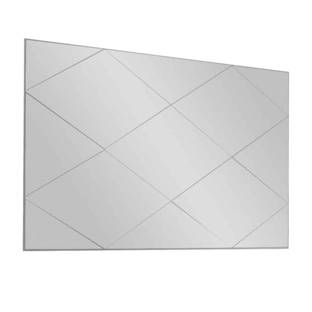Vocal Glass Wall Mirror with White Wooden Frame