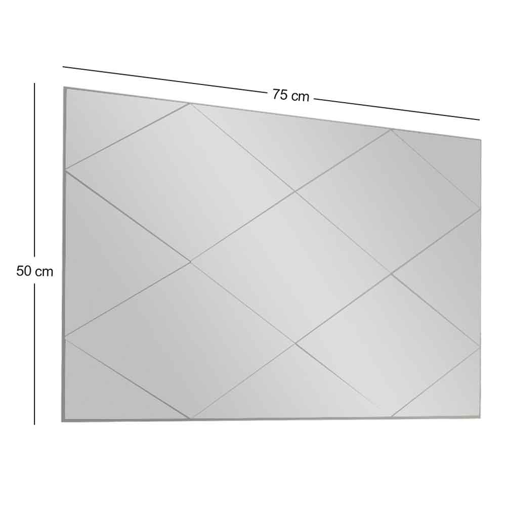 Vocal Glass Wall Mirror with White Wooden Frame