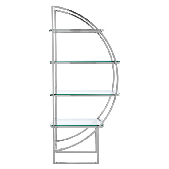 Sceptrum Right Side 4 Tier Glass Shelving Unit With Steel Frame