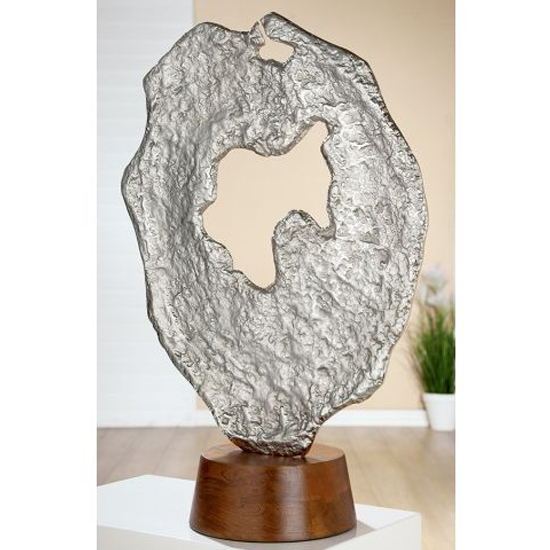 Read more about Volante aluminium sculpture in silver and brown