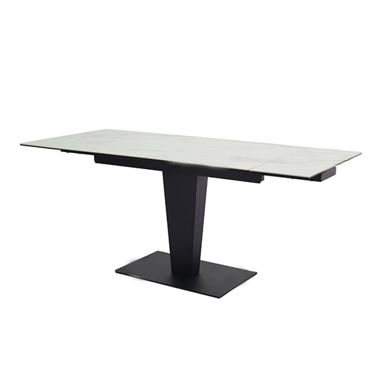 Volos Extending Ceramic Marble Dining Table In White_2