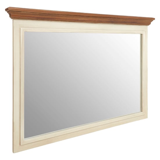 Read more about Vorgo wall bedroom mirror in cream wooden frame