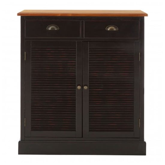 Vorgo Wooden 2 Doors 2 Drawers Storage Cabinet In Black