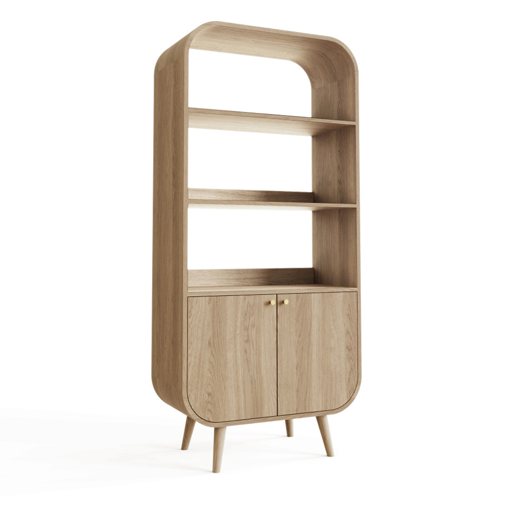 Vormel Wooden Display Unit with 2 Doors in Oak