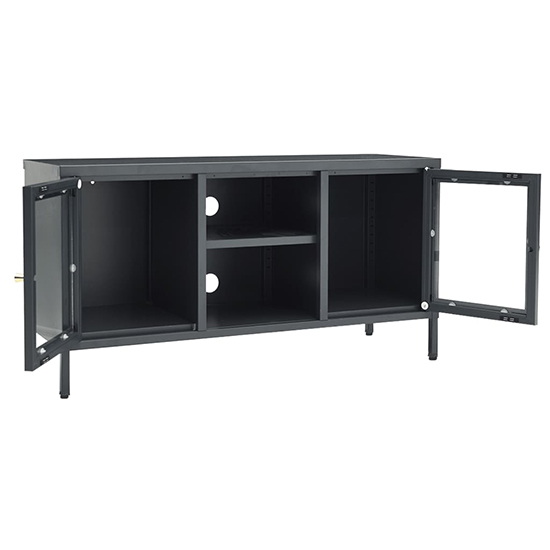 Voss Steel TV Stand With 2 Doors In Anthracite