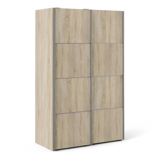 Product photograph of Vrok Sliding Wardrobe With 2 Oak Doors 5 Shelves In Oak from Furniture in Fashion