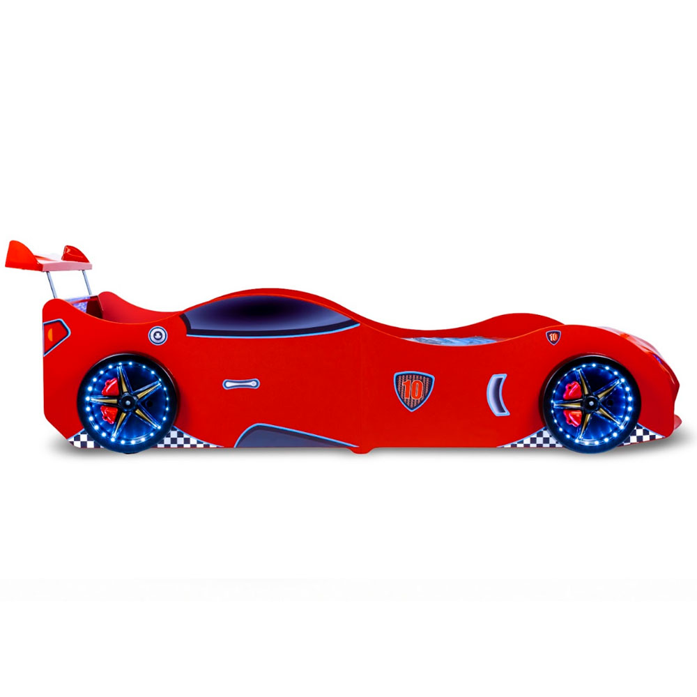Vroom Red ABS Childen Car Bed with Spoiler and LED