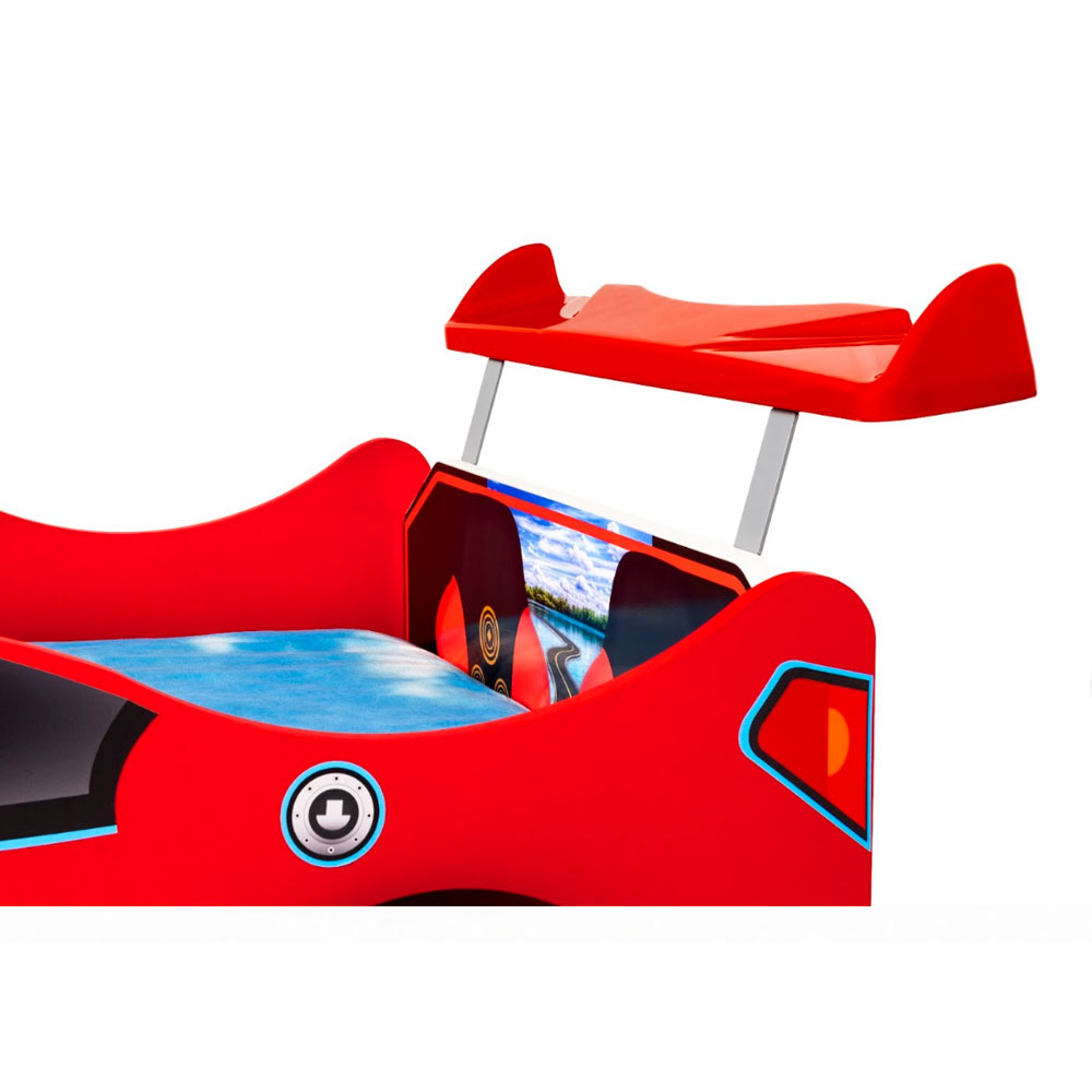 Vroom Red ABS Childen Car Bed with Spoiler and LED