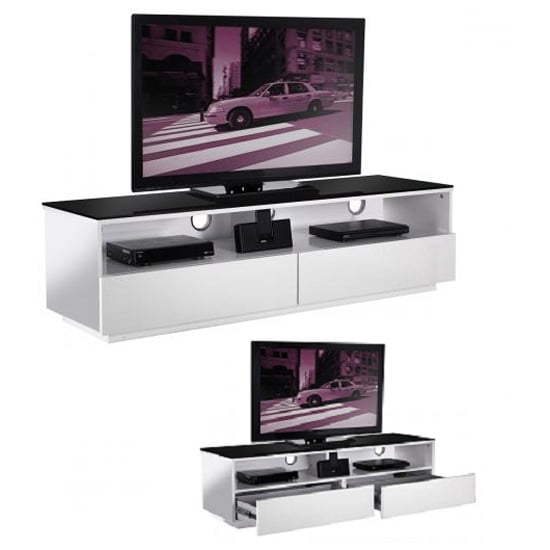 vts 0590 white blk tv - Black Glass Coffee Table And TV Stand For Sprucing Up Your Living Room