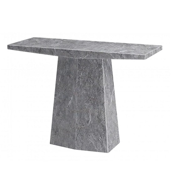 Vulcano Contemporary Marble Console Table Rectangular In Grey