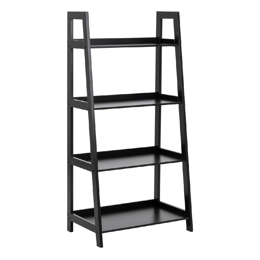Wabash Wooden Bookcase With 4 Shelves In Black