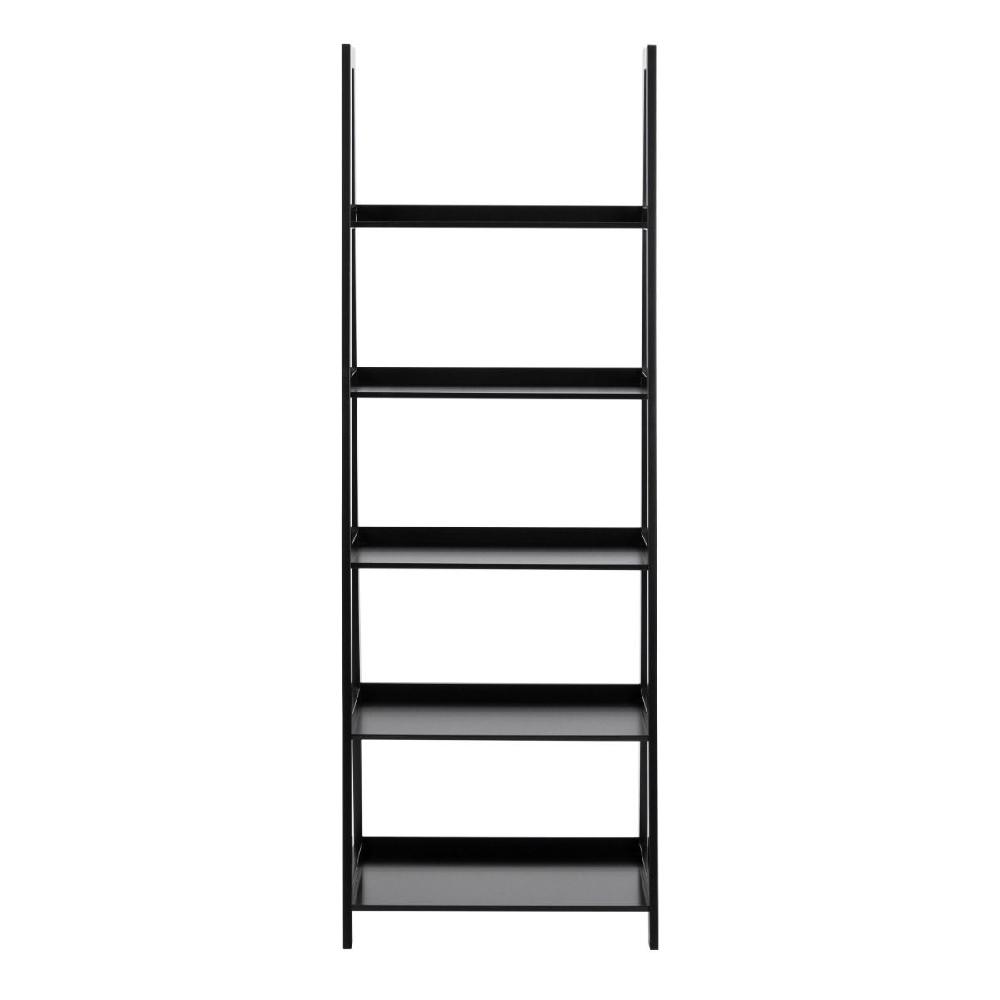Wabash Wooden Bookcase With 5 Shelves In Black