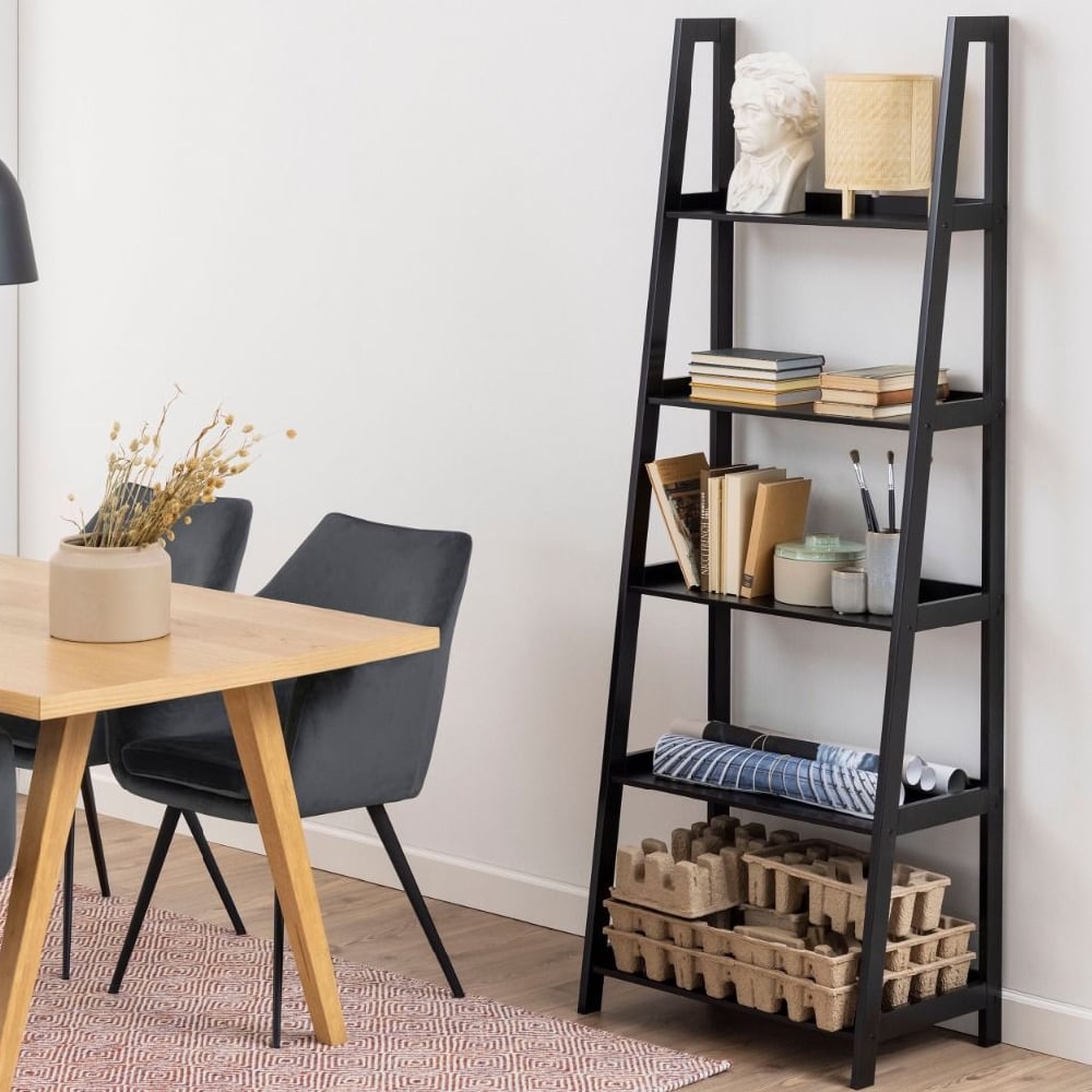 Read more about Wabash wooden bookcase with 5 shelves in black