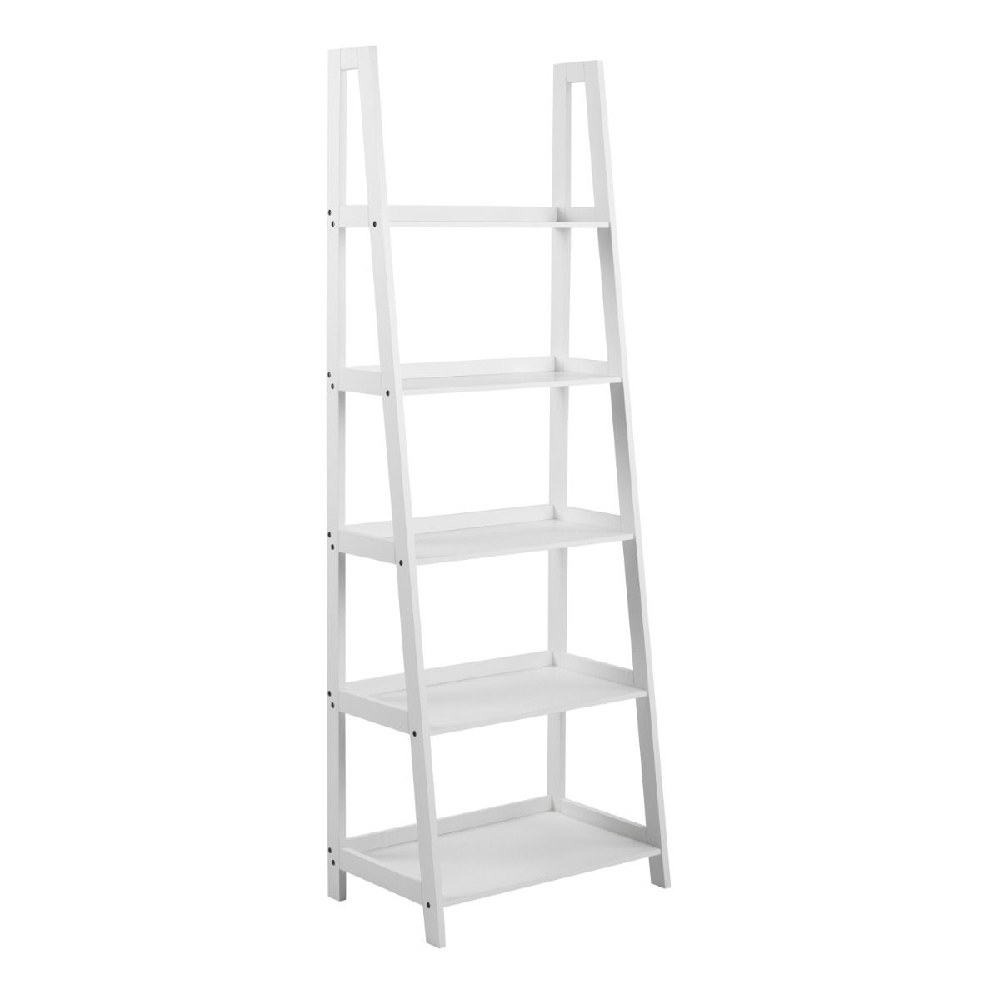 Wabash Wooden Bookcase With 5 Shelves In White