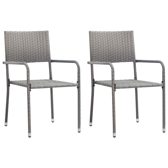 Waco Small Glass And Rattan 3 Piece Garden Dining Set In Grey