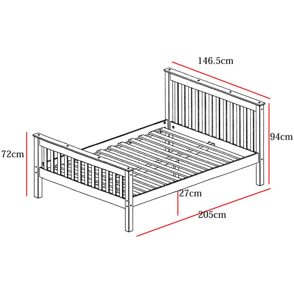 Waconia Wooden Double Bed In Natural