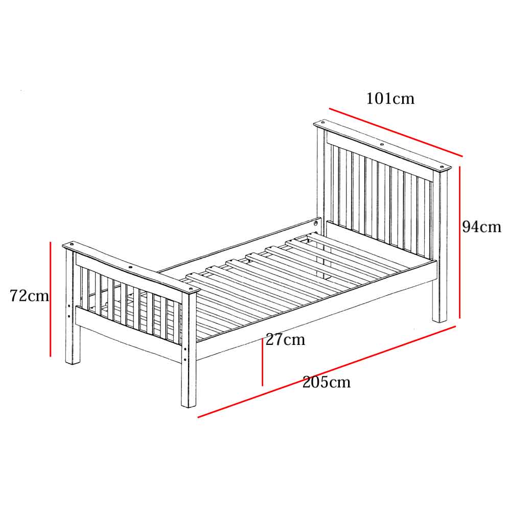Waconia Wooden Single Bed In Natural