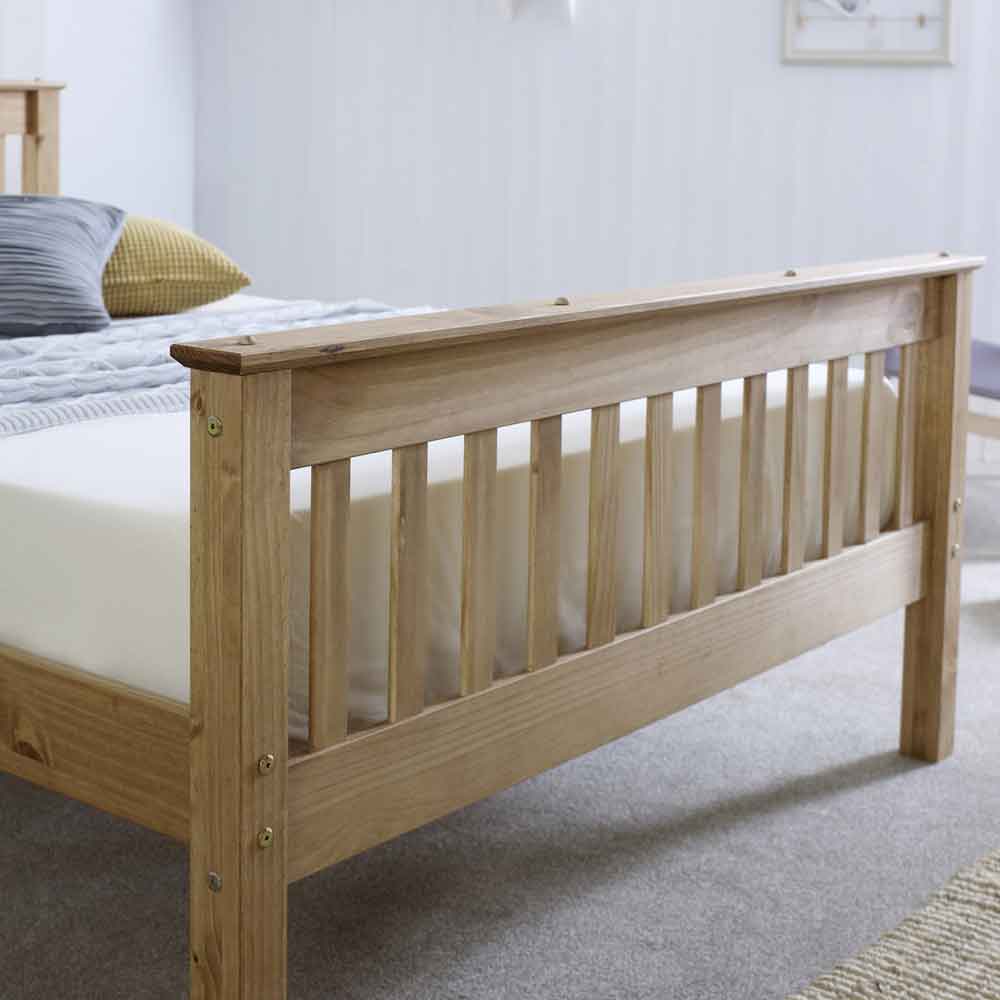 Waconia Wooden Small Double Bed In Natural