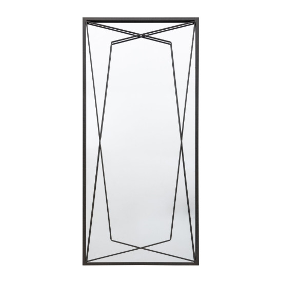 Read more about Wainscot geometric design leaner mirror in black frame