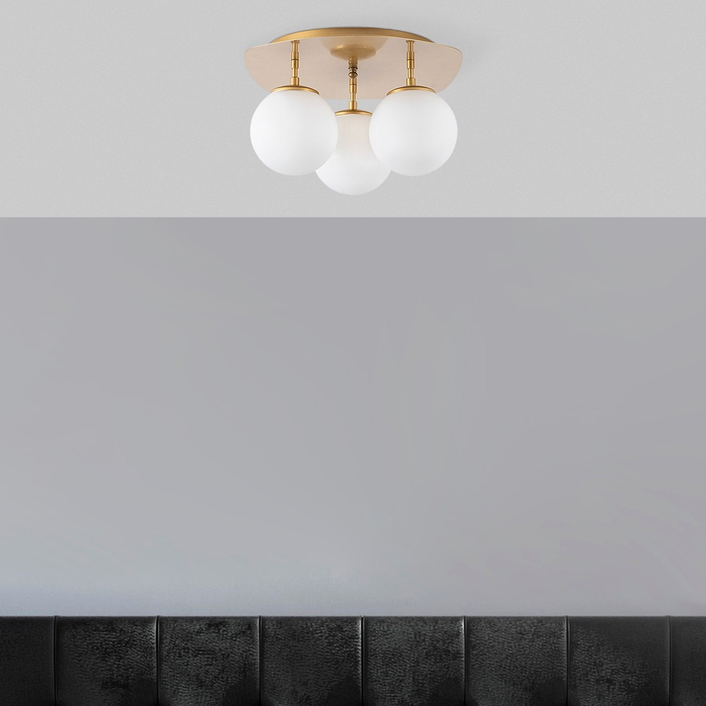 Walden 3 Light Metal Ceiling Light in Gold