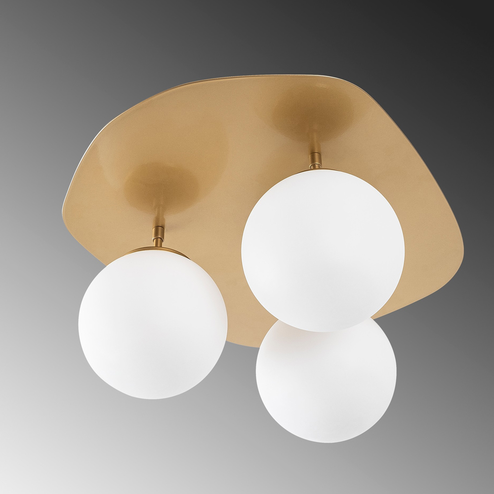 Walden 3 Light Metal Ceiling Light in Gold