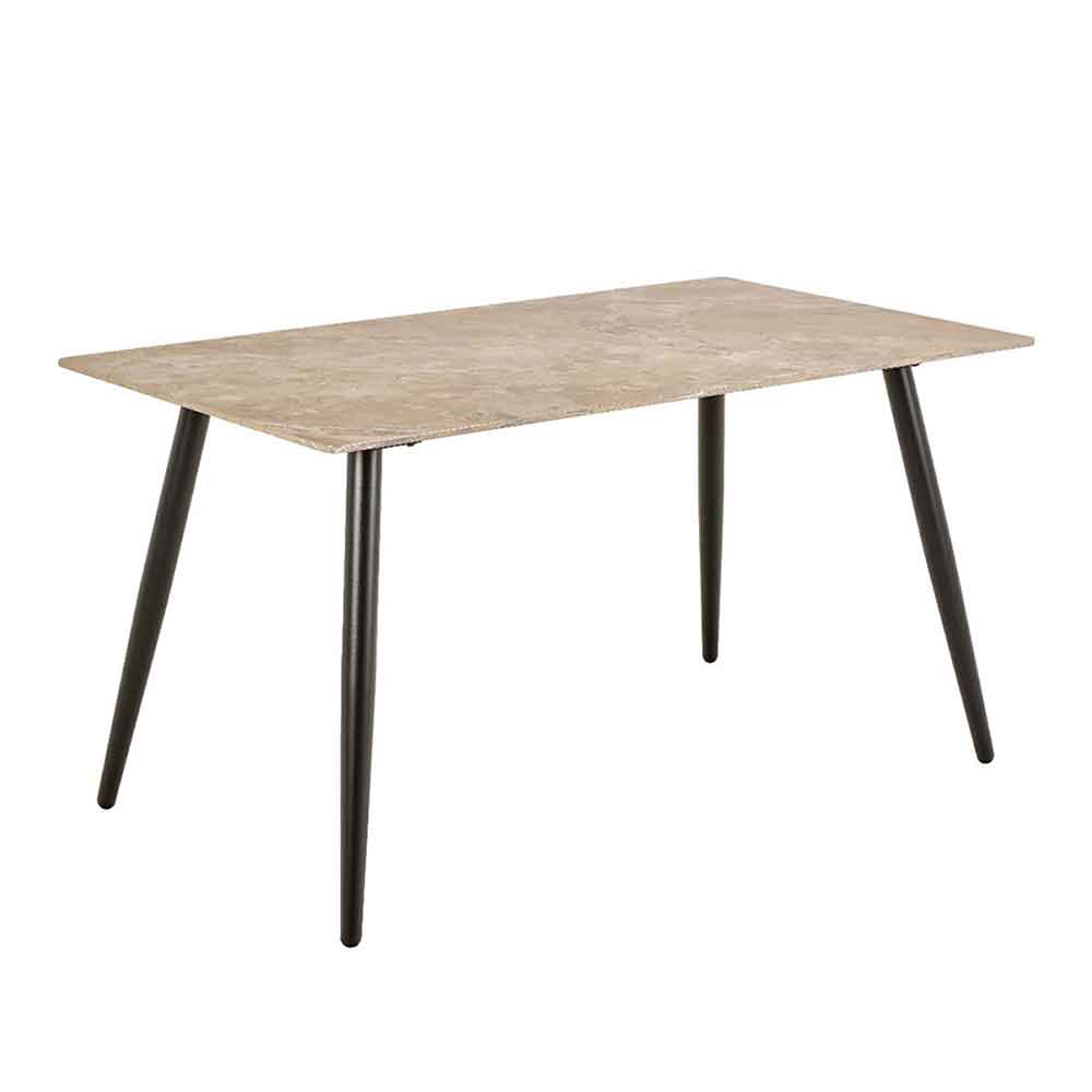 Waldorf Brown Ceramic Dining Table With 4 Bethel Chairs In Beige