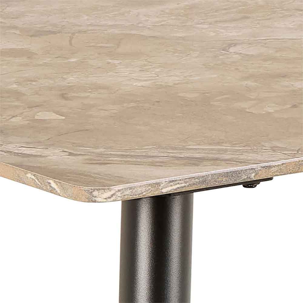 Waldorf Brown Ceramic Dining Table With 4 Bethel Chairs In Beige