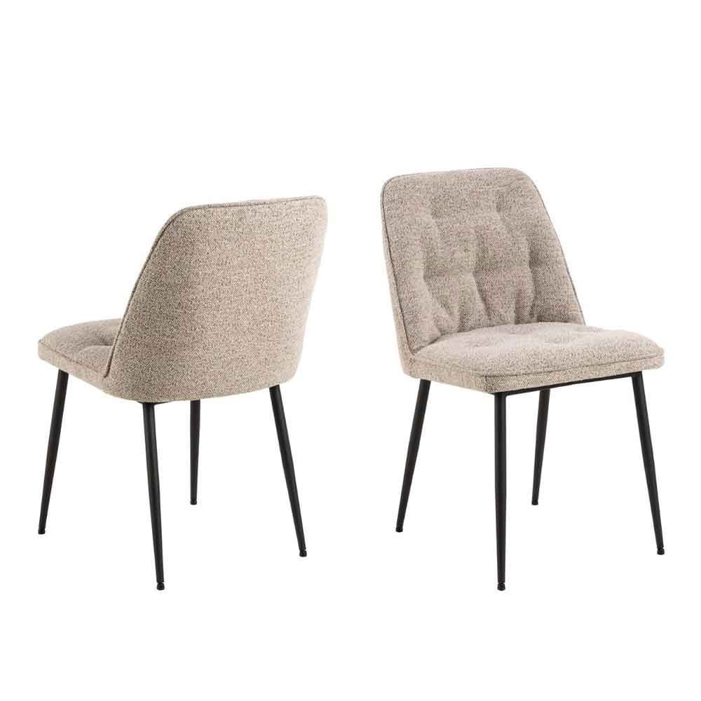 Waldorf Brown Ceramic Dining Table With 4 Bethel Chairs In Beige
