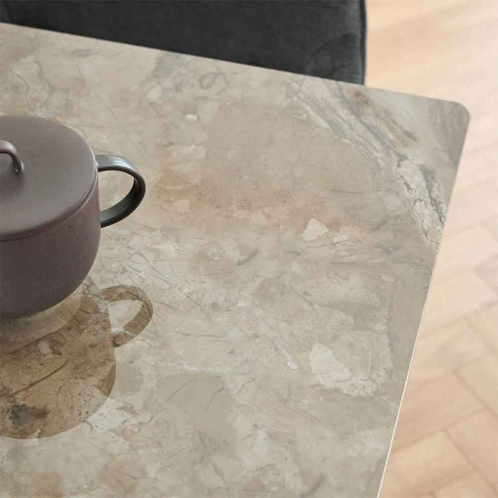 Waldorf Brown Ceramic Dining Table With 4 Bethel Chairs In Taupe