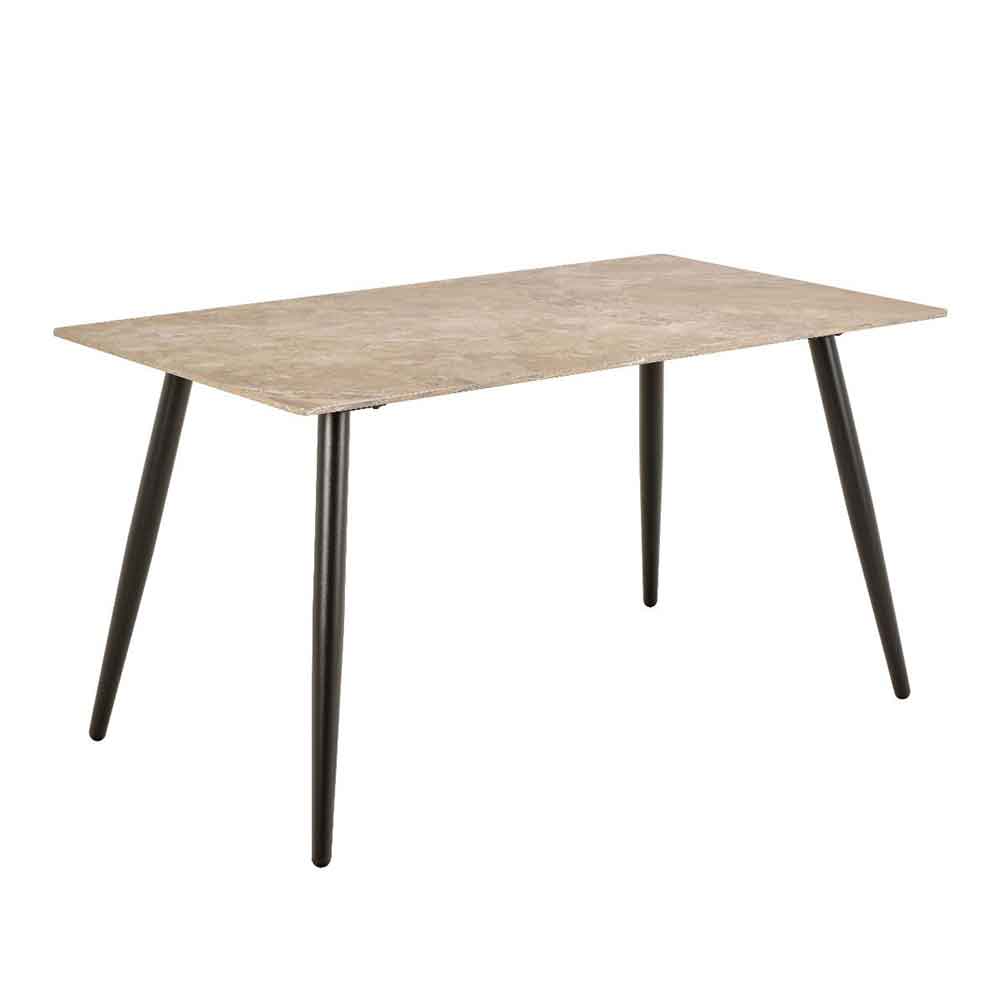 Waldorf Brown Ceramic Dining Table With 4 Bethel Chairs In Taupe