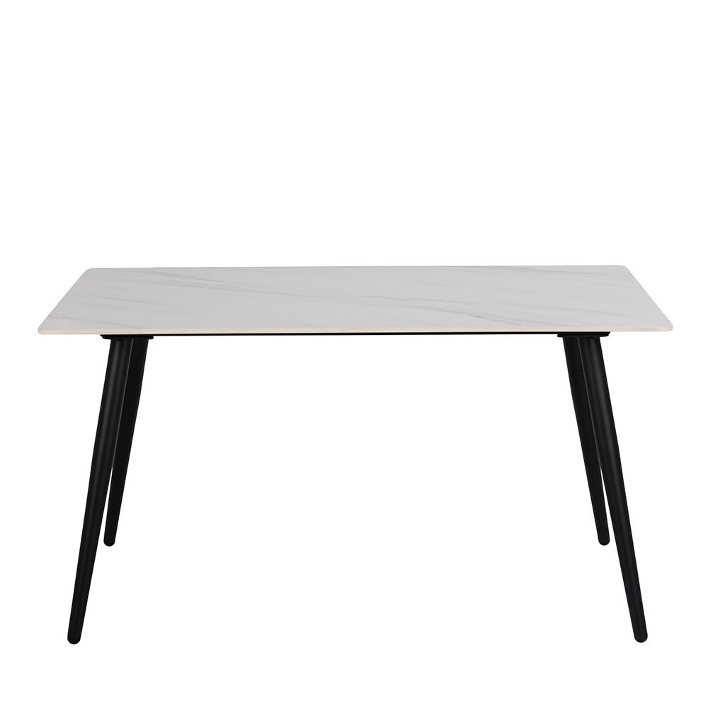 Waldorf Ceramic Dining Table Rectangular In White And Black