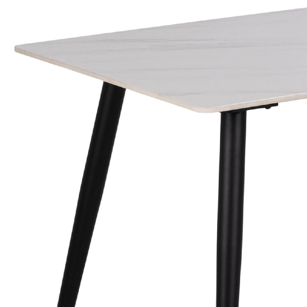 Waldorf Ceramic Dining Table Rectangular In White And Black