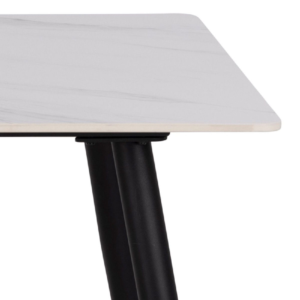 Waldorf Ceramic Dining Table Rectangular In White And Black