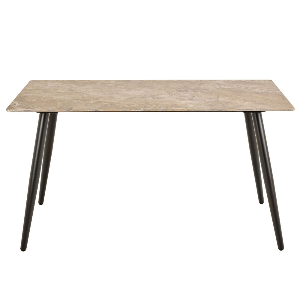 Waldorf Ceramic Top Rectangular Dining Table In Brown
