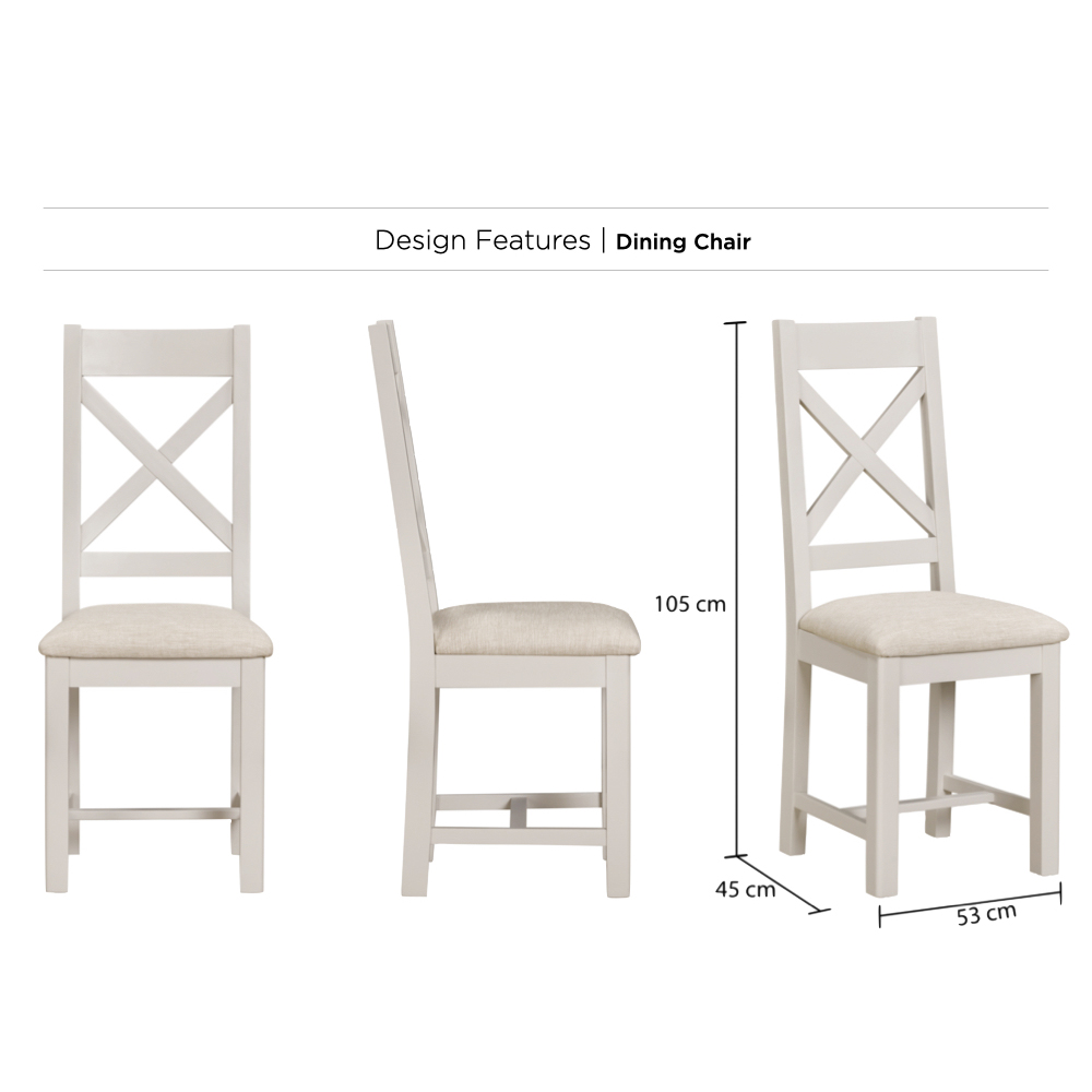 Waldorf Oyster Grey Wooden Dining Chairs - Pair