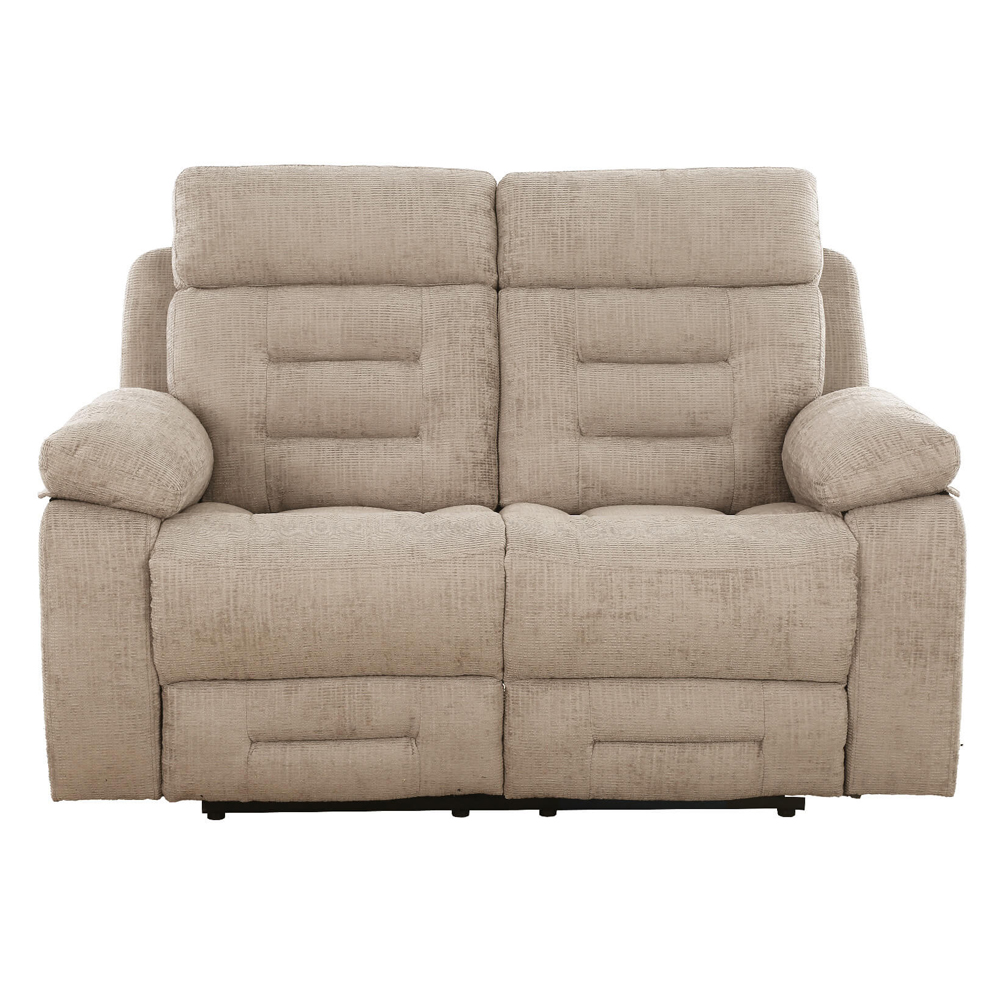 Waldorf Fabric Recliner 2 Seater Sofa In Latte