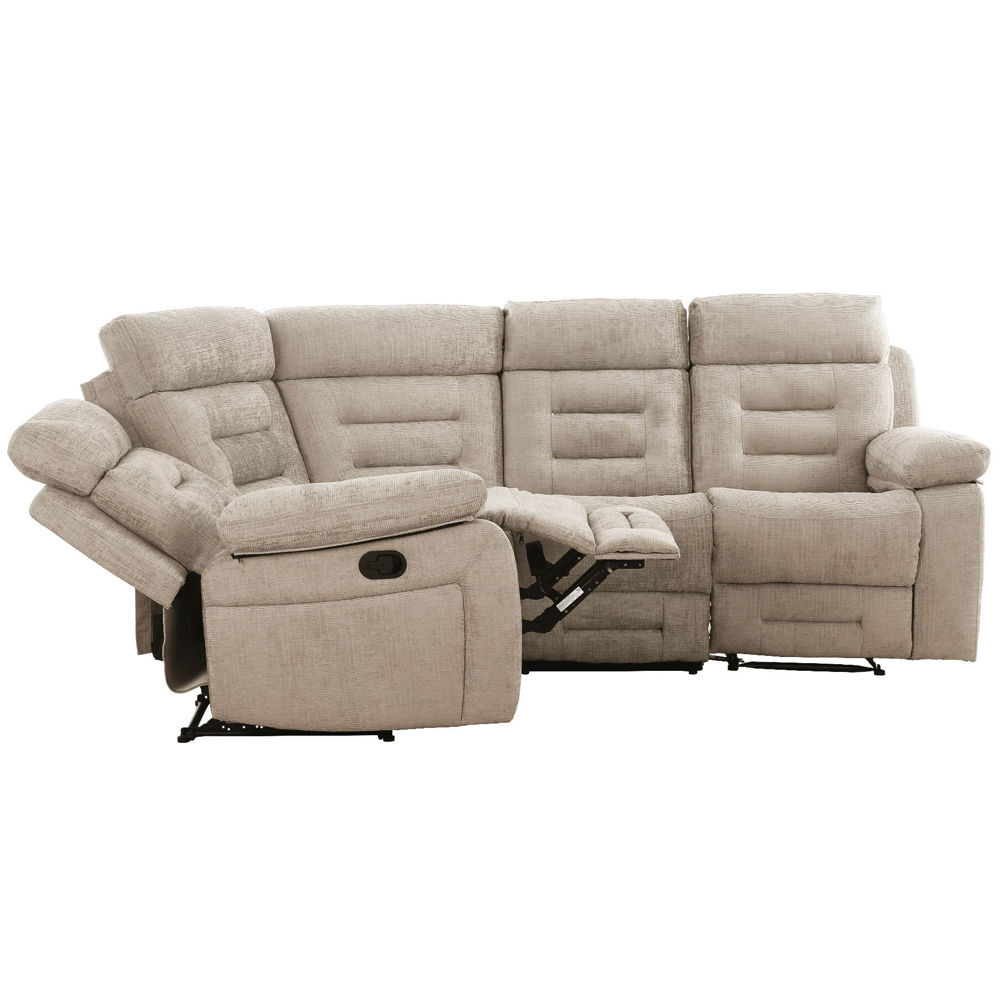 Waldorf Fabric Recliner Corner Sofa In Latte