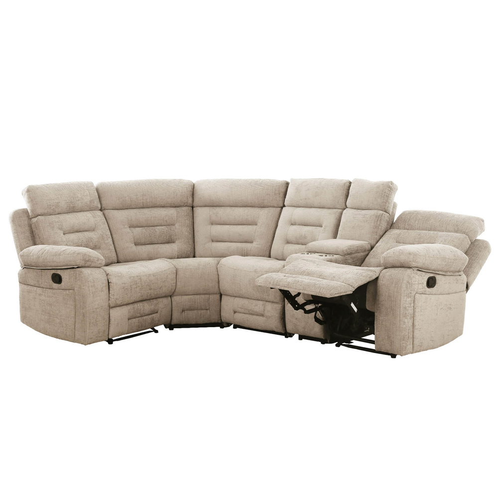Waldorf Fabric Recliner Corner Sofa In Latte